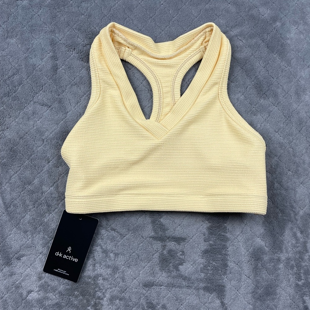 dk active Yellow Ribbed Sports Bra Small - Picture 5 of 12